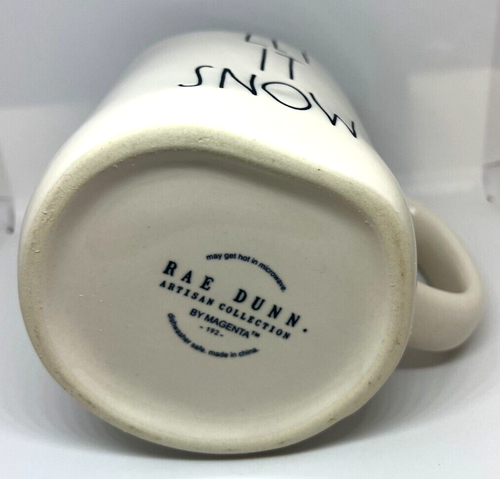 Rae Dunn~"LET IT SNOW"~Taza de café marfil/cacao caliente/té caliente~Nueva - Imagen 6 de 6