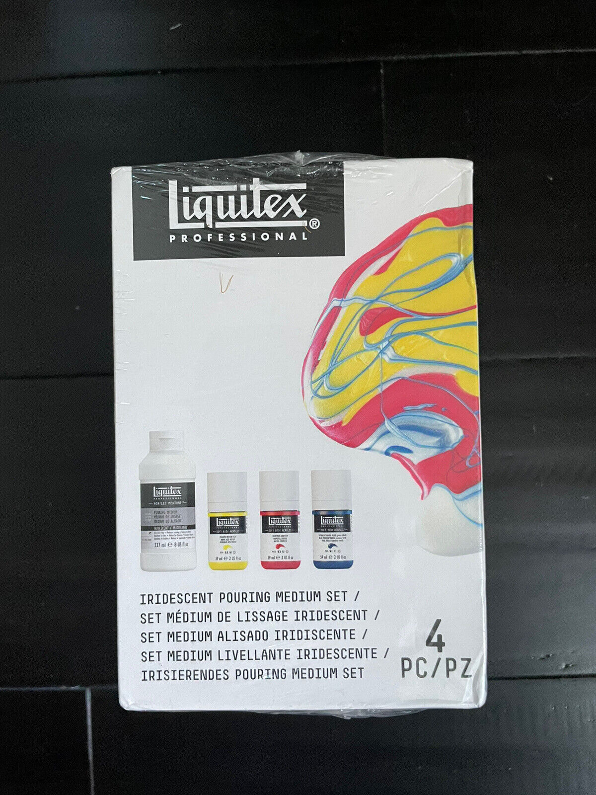 Liquitex Iridescent Pouring Medium & Soft Body Acrylic Set