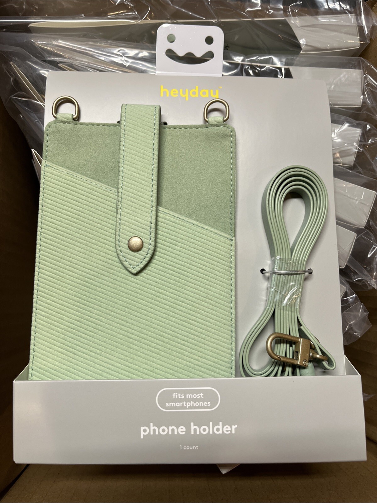 Heyday Crossbody Phone Holder in Mint Green – Fits Most Smartphones