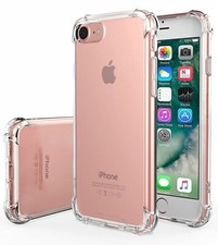 Cover Custodia Iphone 7 8 SE Silicone Trasparente Vetro Temperato 5D Originale