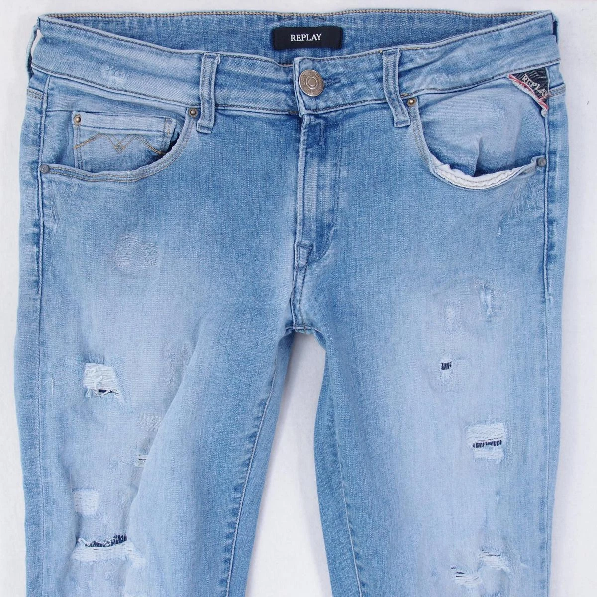 Womens Replay WX613 ROSE Slim Skinny Stretch Blue Jeans W30 L32 Size 10