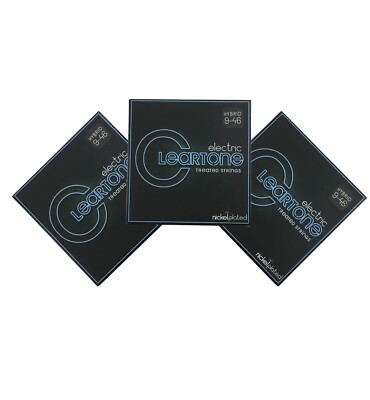 Cleartone Guitar Strings 3 Sets Electric Nickel Plated Hybrid 9-46