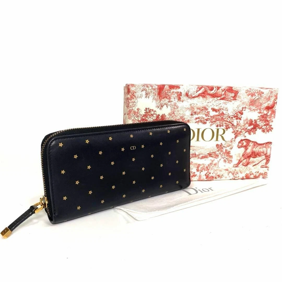 Portefeuille Christian Dior rare, presque comme neuf Christian long collection étoiles