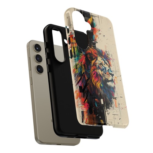 Phone Case for iPhone, Pixel, Galaxy - Lion Retro Abstract Colorful Cover - Picture 113 of 191
