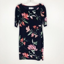 NWT Eliza J Floral Navy Shift Dress Round Neck