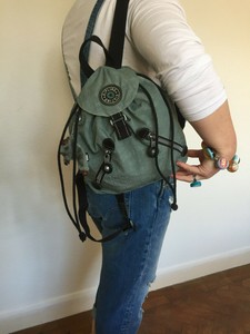 sage green mini backpack