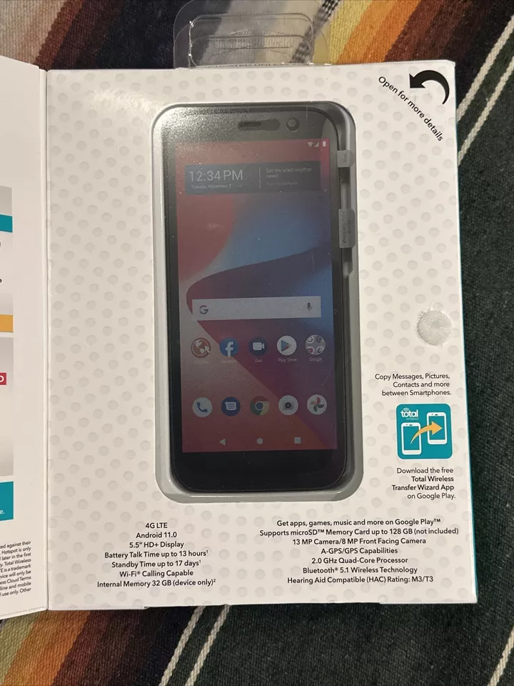 Total Wireless Blu View 2 4G LTE Prepaid Smartphone Black 32GB, NEW - Image 2 of 4