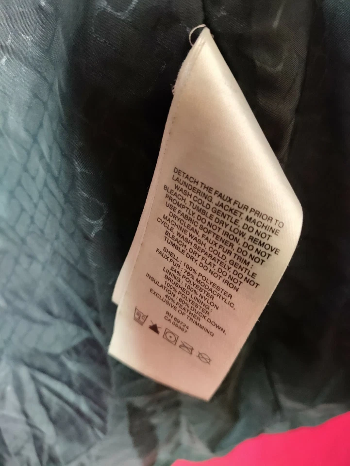 Jaqueta de neve Columbia feminina XS longa forro de pele sintética capuz acolchoado inverno - Imagem 3 de 4