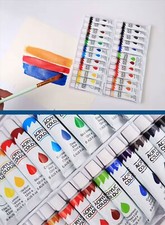 Children's Artist Watercolor Paint 15PC Set Tubes 12 ml, Mixing Palette, Brushes