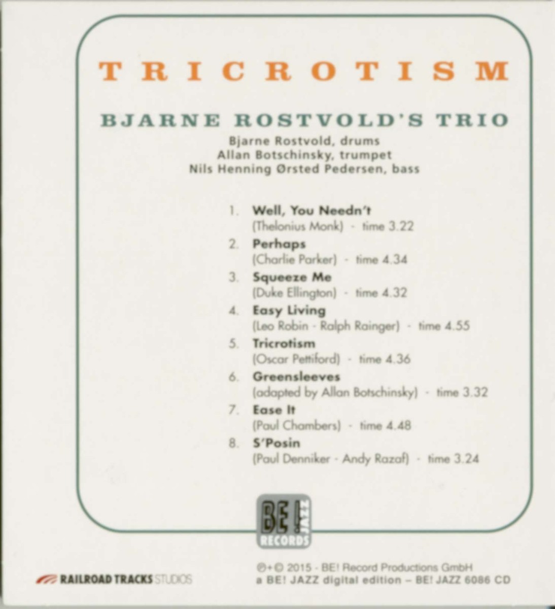 Bjarne Rostvold's Trio - Tricrotism - Jazz 4251160250866| eBay