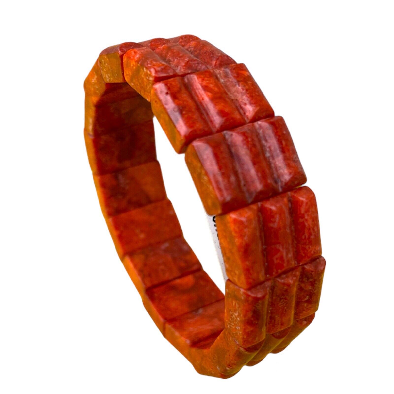 Armband aus echter Koralle Schaumkoralle, 11x18mm,19 cm, Rot,Damen