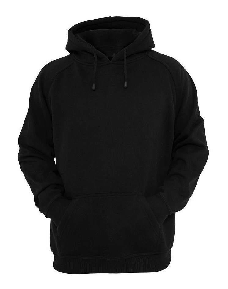 Sudadera con capucha negra lisa para hombre peso pesado con capucha de lana