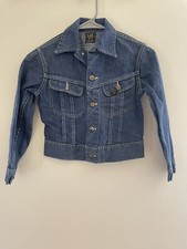 Vintage Lee 109-JY Sanforized Union Made Denim Jean Jacket Size 10 60 s Trucker