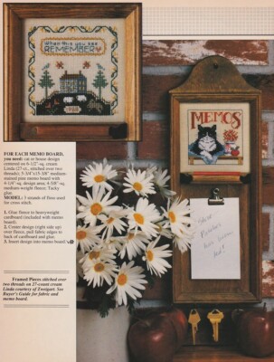HOUSE NOTES & MEMO CAT Cross-Stitch (Single Pattern From Magazine) Quick & Easy