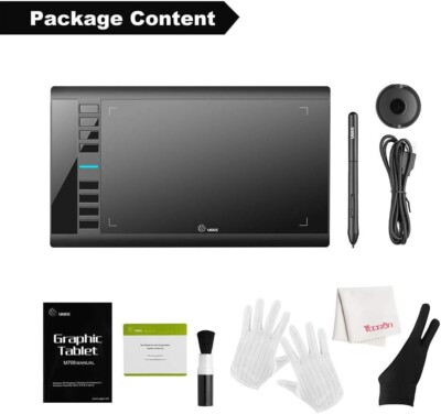 UGEE M708 Graphics Tablet, 10 x 6, Compatible With Windows 10/8/7 Mac Os Artist,