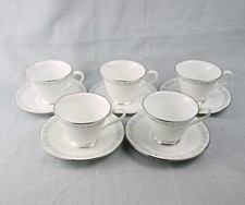 5 Oxford EVENTIDE 2-3/4" Footed Cup & Saucer Sets, Lenox Div, Bone China, USA