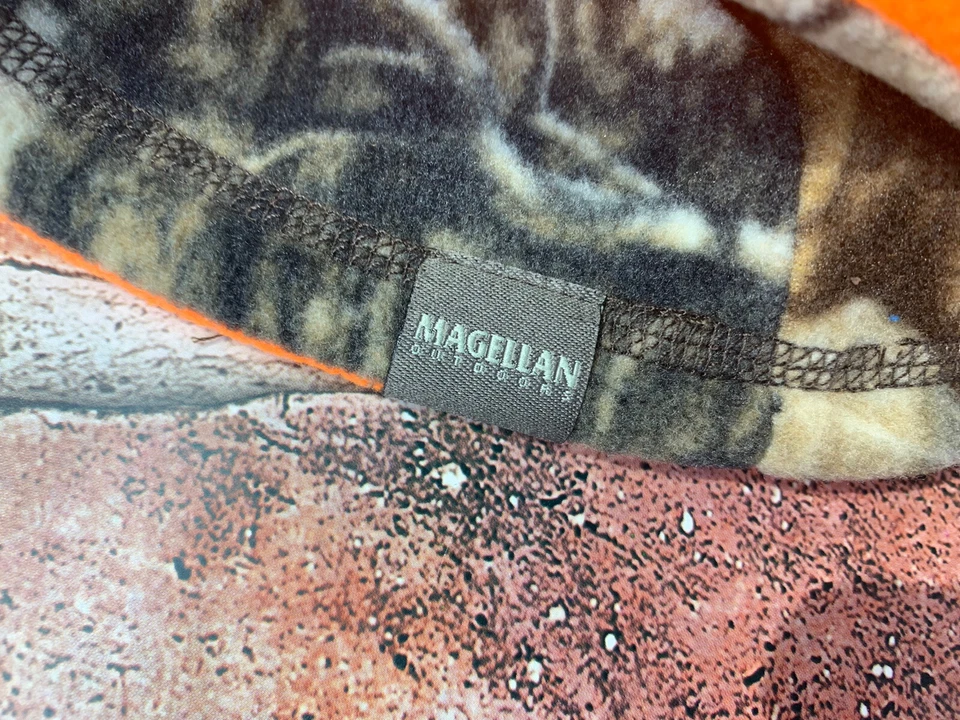 New Mens Real Tree X Magellan Outdoor Beanie Hat Reversible Green Orange - Image 4 of 4