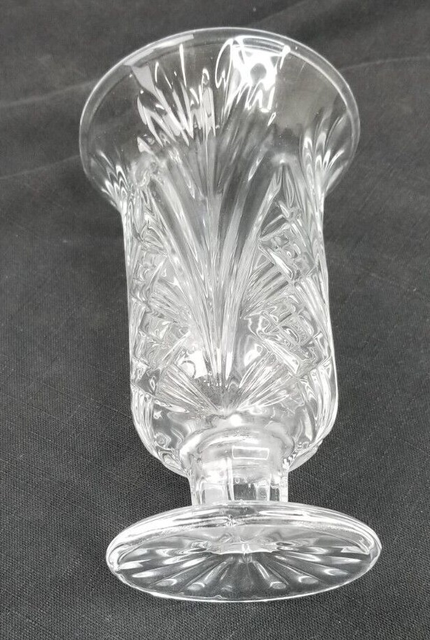 Vintage Footed Cut Glass Vase eBay