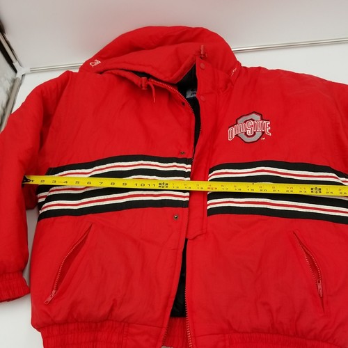 The Ohio State Buckeyes University Vintage Cappotto sportivo logo puffer anni 90 taglia XL - Foto 11 di 22