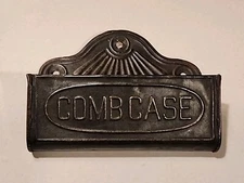 Antique Vintage Metal/Tin Wall Hanging Comb Case Holder