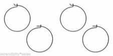 50 BLACK GUN METAL Finish Ear HOOPS or WINE Glass RINGS for CHARMS 1" / 25mm