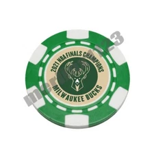 2021 NBA Champions Milwaukee Bucks Dia-magnetic Clay Poker Chip Golf Ball Marker