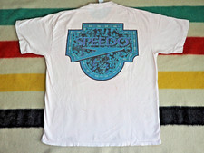 VTG 90s SPEEDO Light Pink Logo USA Made Surf Swim Beach Ocean Art Tee T-Shirt XL