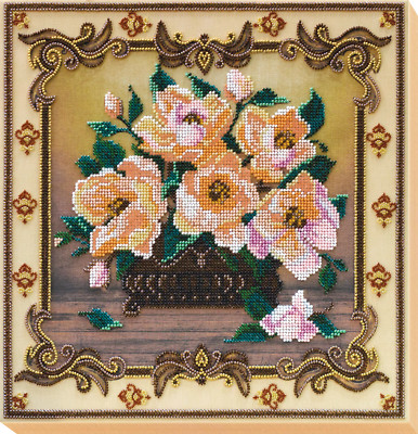 Bead Embroidery Kit ''Ballad about flowers'' size 11.8''x11.8'' / 30.0x30.0 cm