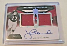 JOHN HANNAH BAMA 2013 UD ULTIMATE GAME USED DUAL JERSEY AUTO 10/10 SIGNED CARD