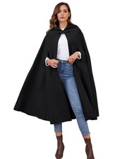 Gihuo Cape Poncho Women's Hooded Maxi Cloak Coat Winter Warm Long Cloak Cosplay