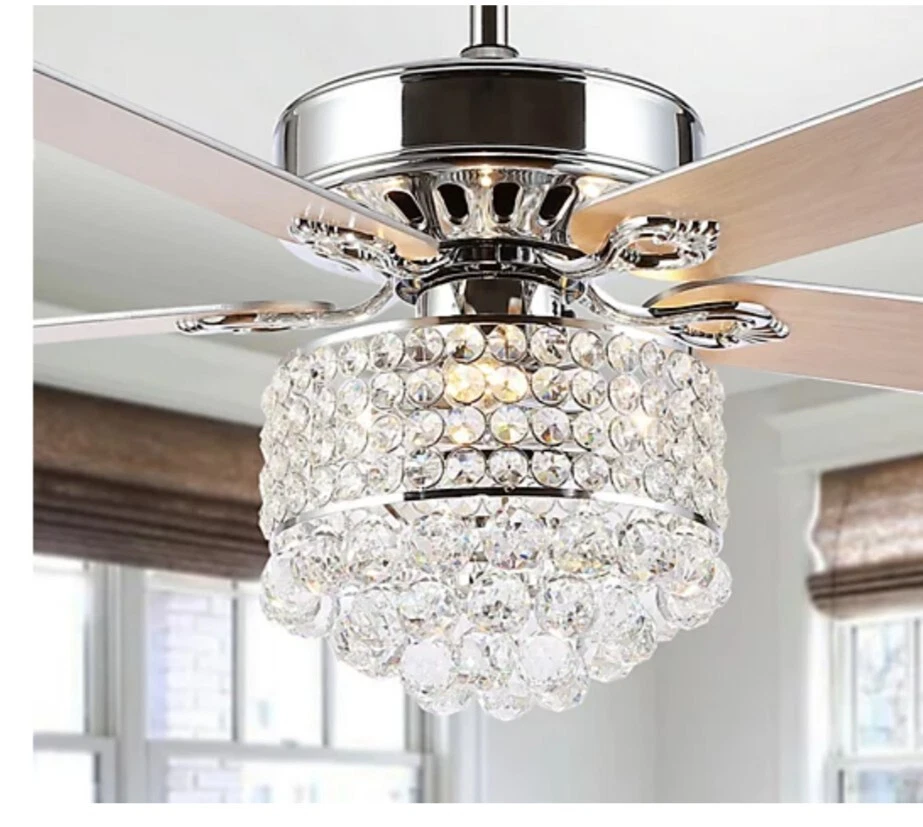 Safavieh Pramton 52" CEILING LIGHT FAN w/ Remote $375 on QVC Maple / Silver NEW - Image 3 of 4