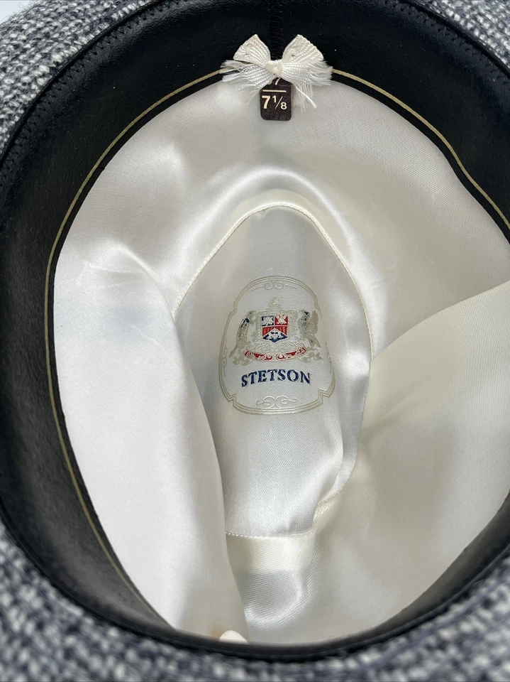 复古 Royal Stetson 男式复古 Fedora 灰色羊毛猪肉派帽 7 1/8 加拿大制造 — 第 4/4 张图片