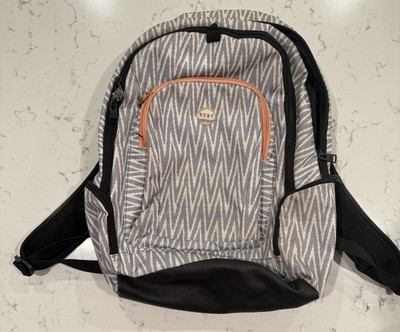 Roxy Backpack Gray Geometric Shaped Pattern Adjustable Straps