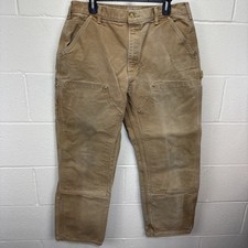 Vintage Carhartt Double Knee Carpenter Pants Men36x30 Union Made in USA B01 BRN