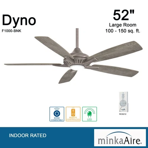 Minka Aire Dyno 52" Ceiling Fan - Savannah Gray 5-Blade Remote Control - Picture 3 of 4