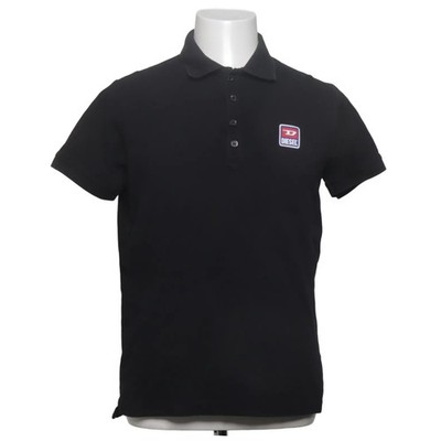 Diesel, Poloshirt, Größe: L, T-Kal-Patch Polo, Schwarz, Baumwolle, Print #Rb3