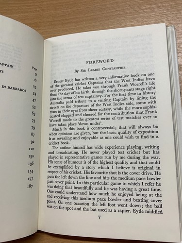 1965 "FRANK WORRELL" CRICKET ERNEST EYTLE SPORTSMAN BOOK CLUB HB BOOK (P3) - Picture 7 of 15