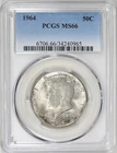 1964 PCGS MS66 Kennedy Half Dollar 50C 90% Silver Lustrous