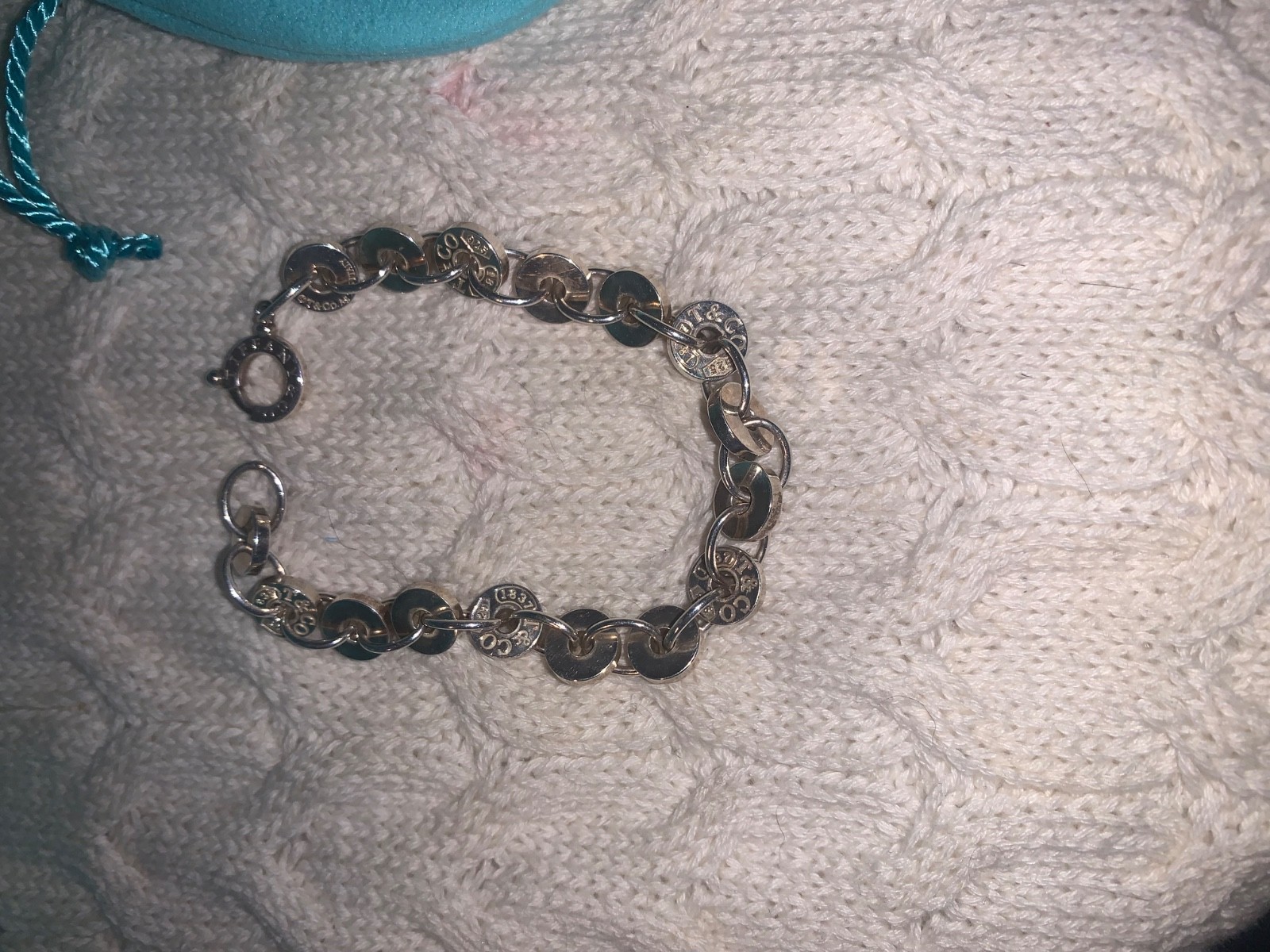 tiffany co bracelet silver 1837 7.5 inches and original Tiffany’s gift bags