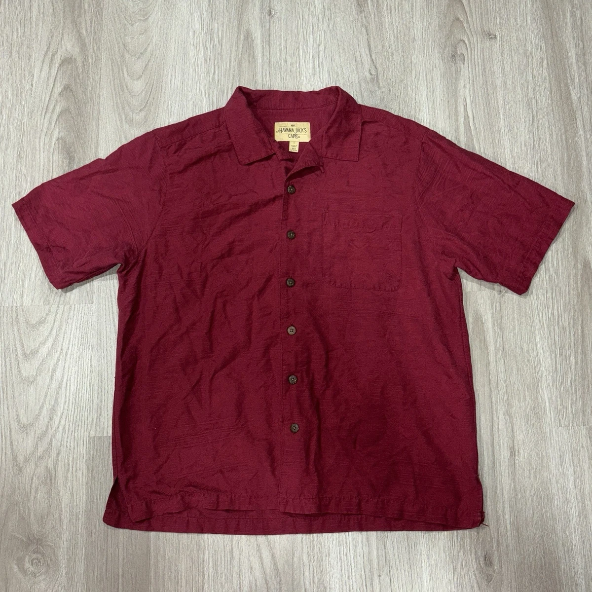 Chemise Hawaïenne Havana Jack's Cafe 100% Soie - Taille L, Occasion Très Bon état