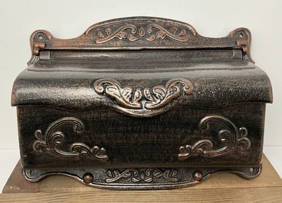 Elegant Wall Mounted Mailbox Large Letter Box Cast Aluminum Retro Antique Bronze