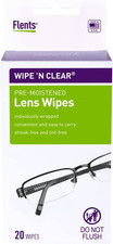 Wipe 'N Clear Pre-Moistened Lens Wipes Assorted 20 Count, Made in the USA