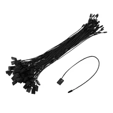 140Pcs Nylon Hang Tag String 6.7" Snap Lock Pins Loop Price Tag Black