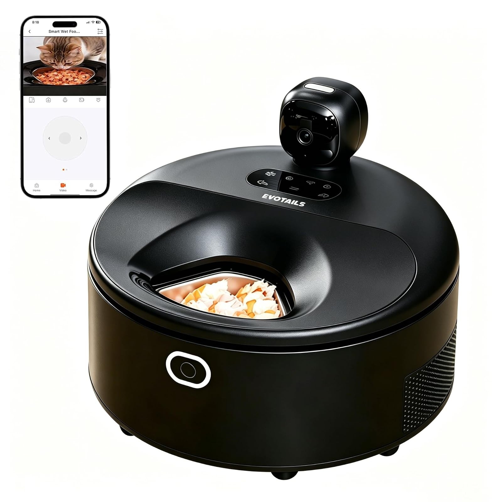Wet Food Automatic Cat Feeder Camera Cooling Heating APP Control