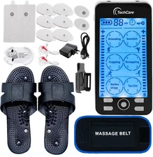 TENS & EMS Dual-Channel Muscle Stimulator Rechargeable Pain Relief Set