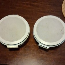 White Round Ceiling Speaker Pair with Grilles for Home Audio Installation