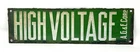 Vintage AG&E Corp High Voltage Porcelain Enamel Utility Sign Green