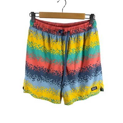 SAXX Oh Buoy 2N1 Volley Tech Rec Stripe 7'' Swim Trunks Small