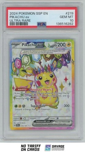 2024 Pokemon Scarlet & Violet Surging Sparks Ultra Rare Pikachu ex PSA 10