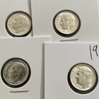 4 1964 10C Roosevelt Dime UNC .900 Silver Fresh From Roll VF